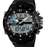 Men Waterproof Sport Digital Analog Dual Time Alarm Date Chronograph Wrist Watch