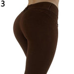 Women's Sexy Casual Solid Color High Waist Elastic Skinny Pencil Cigarette Pants