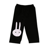 Lovely Rabbit Printed Cotton Middle Rise Half Length Kids Girls Leggings Pants