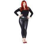 Women Faux Leather Stretch Skinny Pants Leggings Plus Size Slim Fashion Trousers