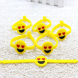 Novelty Cute Emoji Design PVC Rubber Wristband Bracelet Unisex Jewelry Gift