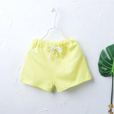 Candy Color Summer Children Boy Girl Cotton Shorts Drawstring Baby Casual Pants