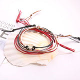 4Pcs Colorful Women Multi-layer Sea Wave Adjustable Anklet Summer Beach Jewelry