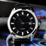 Men Vintage Date Calendar Dial Faux Leather Business Analog Quartz Wrist Watch
