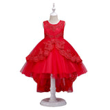 Cute Summer Sleeveless Baby Girls Princess Lace Wedding Party Dancing Dress
