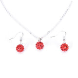Lady Fashion Rhinestone Pendant Necklace Hook Earring Banquet Party Jewelry Set