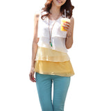 Women Fashion Multi-layer Ruffle Sleeveless Blouse Summer Vest Tank Top T-Shirt - ENSEIGNE DENIS