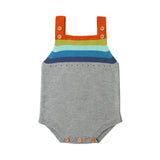 Rainbow Color Stripes Knitting Sleeveless Baby Boy Girl Romper Summer Jumpsuit
