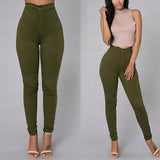 Women Pencil Stretch Casual Denim Skinny Jeans Pants High Waist Trousers