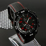 Men Fashion Silicone Band Round Dial Analog Quartz Wristwatch Sports Wrist Watch - ENSEIGNE DENIS