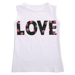 2Pcs Kids Girls Summer Floral Letters Printed Top Skirt Mini Dress Set Outfit