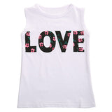 2Pcs Kids Girls Summer Floral Letters Printed Top Skirt Mini Dress Set Outfit