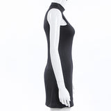 Women's Summer Fashion Casual High Neck Sleeveless Solid Mini T-shirt Dress