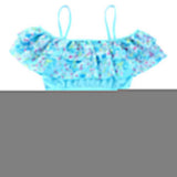 Summer Beach Girls Sweet Floral Pattern Spaghetti Straps Bikini Set Swimsuit