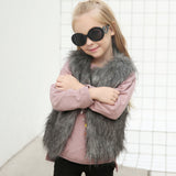 Children Kids Unisex Sleeveless Vest Winter Outwear Coat Faux Fur Baby Jacket