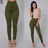 Women Pencil Stretch Casual Denim Skinny Jeans Pants High Waist Trousers