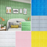Foam 3D Plate DIY Wall Home Decoration Self-adhesion Stickers Gift Pure Color