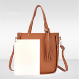 4Pcs/Set Women Faux Leather Handbag Shoulder Bag Tote Purse Messenger Clutch