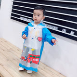 Lovely Cartoon Raincoat Children Kids Waterproof Poncho with Backpack Position