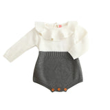 Autumn Cute Infant Baby Girls Newborn Long Sleeve Jumpsuit Knitted Ruffle Romper