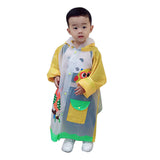 Lovely Cartoon Raincoat Children Kids Waterproof Poncho with Backpack Position