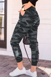 Women Gray Camouflage Drawstring Joggers