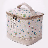 Travel Dot Floral Cosmetic Makeup Bag Toiletry Organizer Lunchbox Storage Case