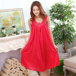 Women's Summer Fashion Sexy Sleeveless Loose Breathable Sleepwear Nightdress