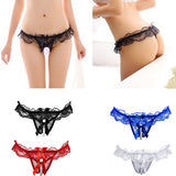 Women's Fashion Sexy Lace Bowknot Open Crotch Underwear Thong G-string