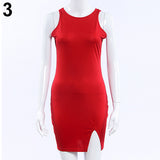 Women Fashion Summer Bodycon Sleeveless Evening Sexy Party Cocktail Mini Dress