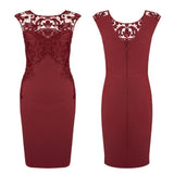 Women Sexy Hollow Lace Embroidery Slim Bodycon Zip Party Mini Dress Clubwear - ENSEIGNE DENIS
