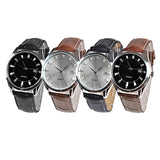 Men Vintage Date Calendar Dial Faux Leather Business Analog Quartz Wrist Watch