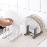 Kitchen Dish Plate Pot Cover Drying Drain Holder Plastic Storage Rack Shelf