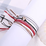 4Pcs Colorful Women Multi-layer Sea Wave Adjustable Anklet Summer Beach Jewelry