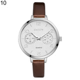 Women Fashion Simple Analog Quartz Slim Faux Leather Wrist Watch Decor Gift