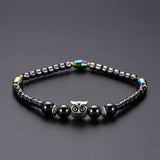 Chic Colorful Beads Faux Hematite Owl Ankle Bracelet Anklet Women Jewelry Gift