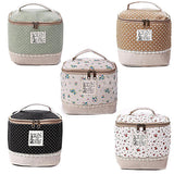 Travel Dot Floral Cosmetic Makeup Bag Toiletry Organizer Lunchbox Storage Case