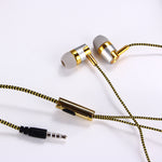 3.5mm In-Ear Headphone Sport Braided Cloth Rope Stereo Wired Earphone with Mic