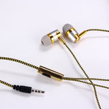 3.5mm In-Ear Headphone Sport Braided Cloth Rope Stereo Wired Earphone with Mic