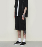 Striped streamer stitching trousers shorts