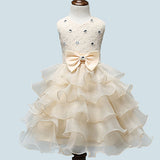 Girls Bowknt 5-Layer Skirt Princess Tutu Wedding Birthday Baptism Cake Dress