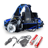 LED Headlamp T6 Rechargeable Headlight Ultra Bright Portable Camping Lantern