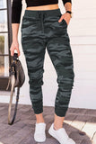 Women Gray Camouflage Drawstring Joggers