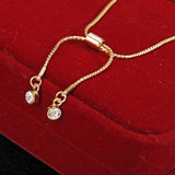 Women's Fashion Glitter Pave Bar Adjustable Drawstring Slider Bracelet Bangle