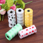 1 Roll/15 Bags Pet Puppy Dog Waste Poop Bag Degradable Poo Clean-up Pick-up Bag