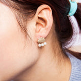 Fashion Women Cloud Raindrop Ear Studs Faux Pearl Earrings Birthday Party Gift