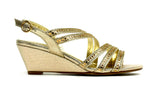 Multi-Strap Evening Wedge Gold