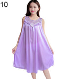 Women's Summer Fashion Sexy Sleeveless Loose Breathable Sleepwear Nightdress