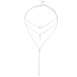 Multi Layers Bar Tassel Chain Dangle Charm Pendant Women Boho Necklace Jewelry