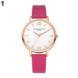 Women Fashion Concise Dial Slim Faux Leather Strap Analog Quartz Wrist Watch